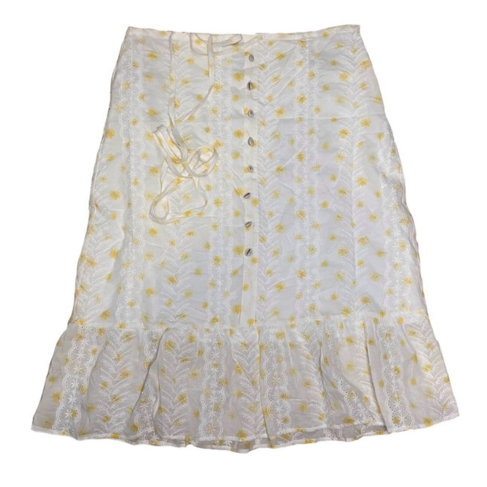 Floral White and Yellow Skirt